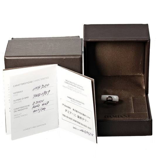 Damiani Ring 18k pink gold, diamond, white ceramic white Fine jewelry D icon Women Used Authentic