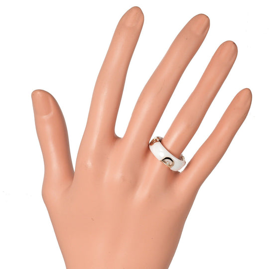 Damiani Ring 18k pink gold, diamond, white ceramic white Fine jewelry D icon Women Used Authentic