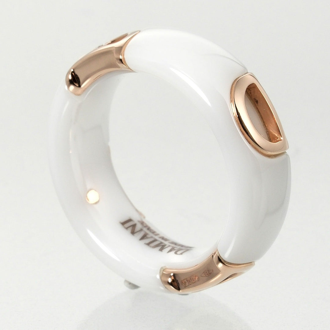 Damiani Ring 18k pink gold, diamond, white ceramic white Fine jewelry D icon Women Used Authentic