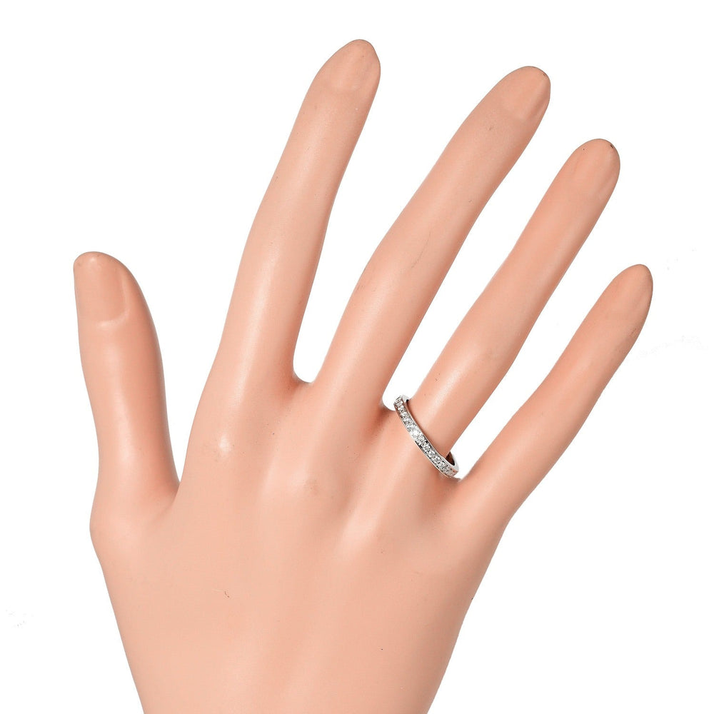 BVLGARI Ring Pt950Platinum, Diamond, Half Eternity Platinum 3.72g Dedicata A Venice Women Used Authentic
