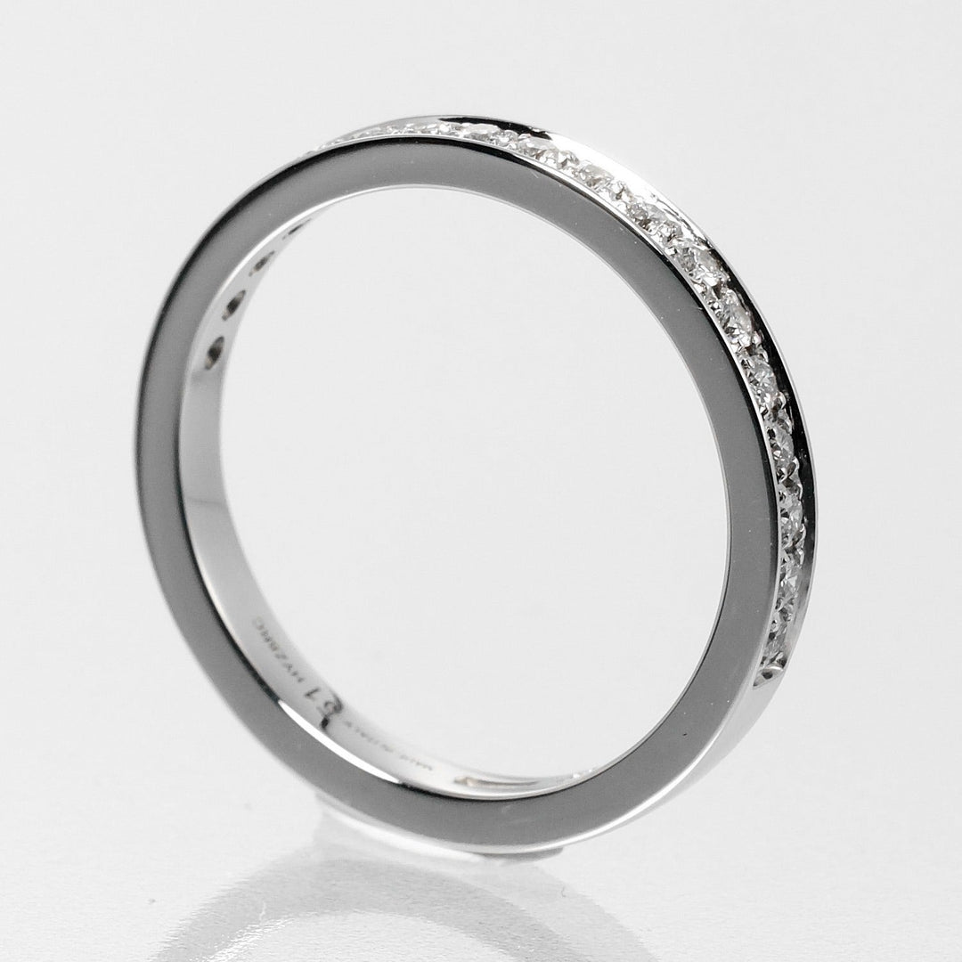 BVLGARI Ring Pt950Platinum, Diamond, Half Eternity Platinum 3.72g Dedicata A Venice Women Used Authentic