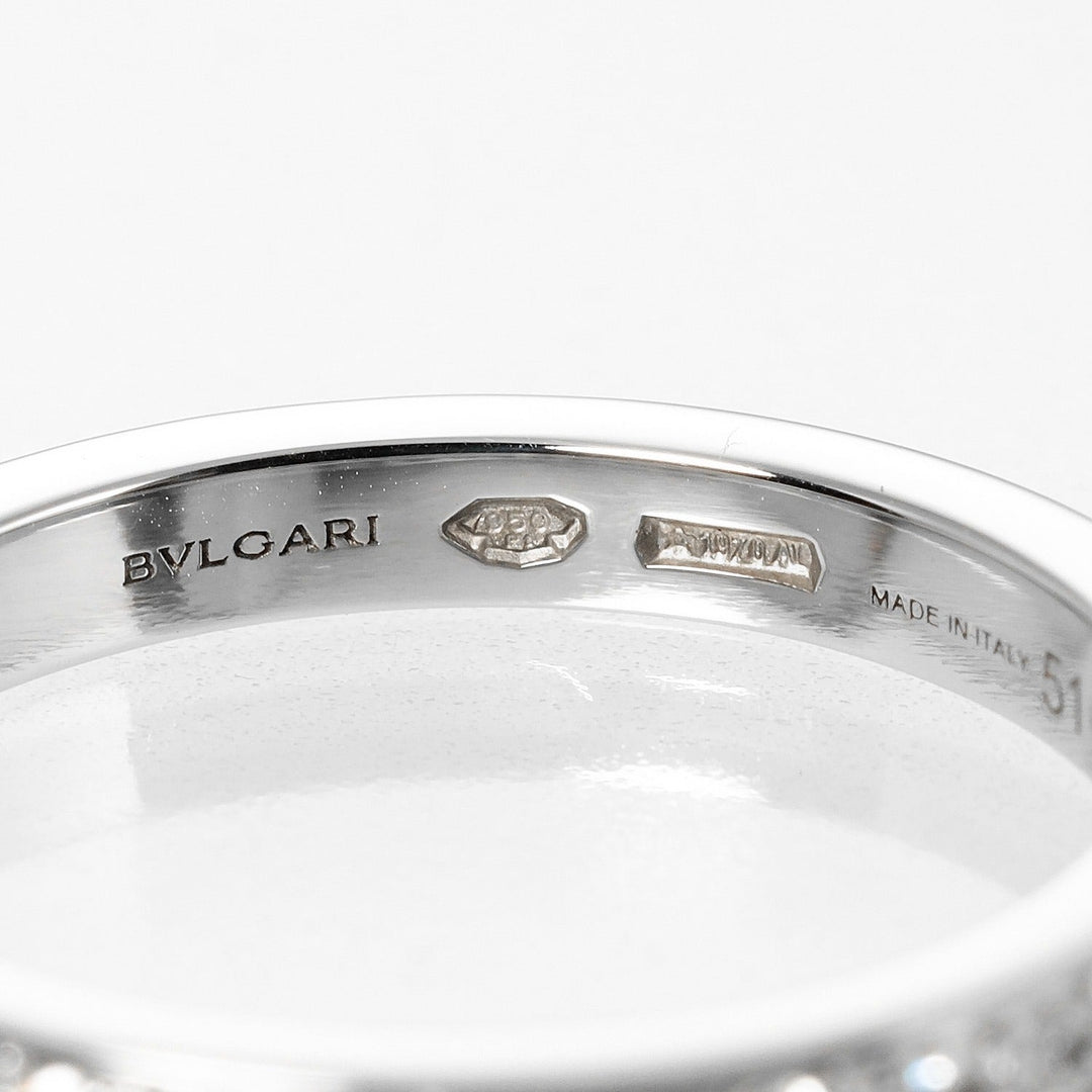BVLGARI Ring Pt950Platinum, Diamond, Half Eternity Platinum 3.72g Dedicata A Venice Women Used Authentic