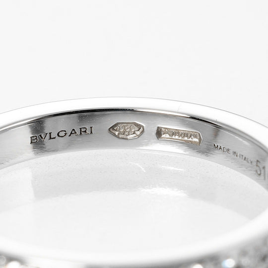 BVLGARI Ring Pt950Platinum, Diamond, Half Eternity Platinum 3.72g Dedicata A Venice Women Used Authentic