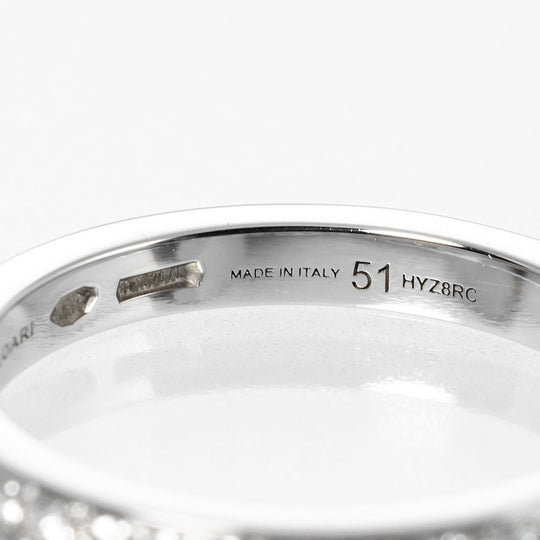 BVLGARI Ring Pt950Platinum, Diamond, Half Eternity Platinum 3.72g Dedicata A Venice Women Used Authentic