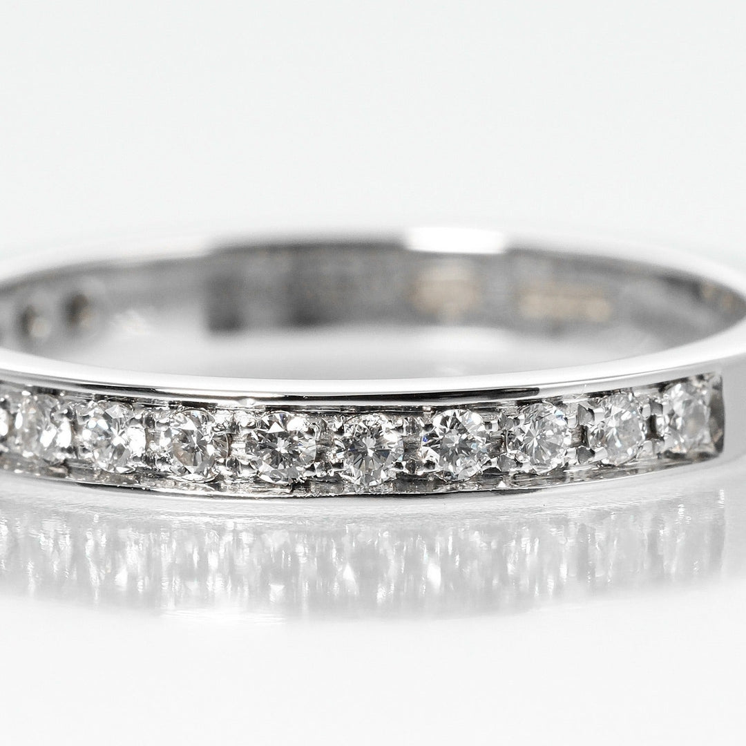 BVLGARI Ring Pt950Platinum, Diamond, Half Eternity Platinum 3.72g Dedicata A Venice Women Used Authentic