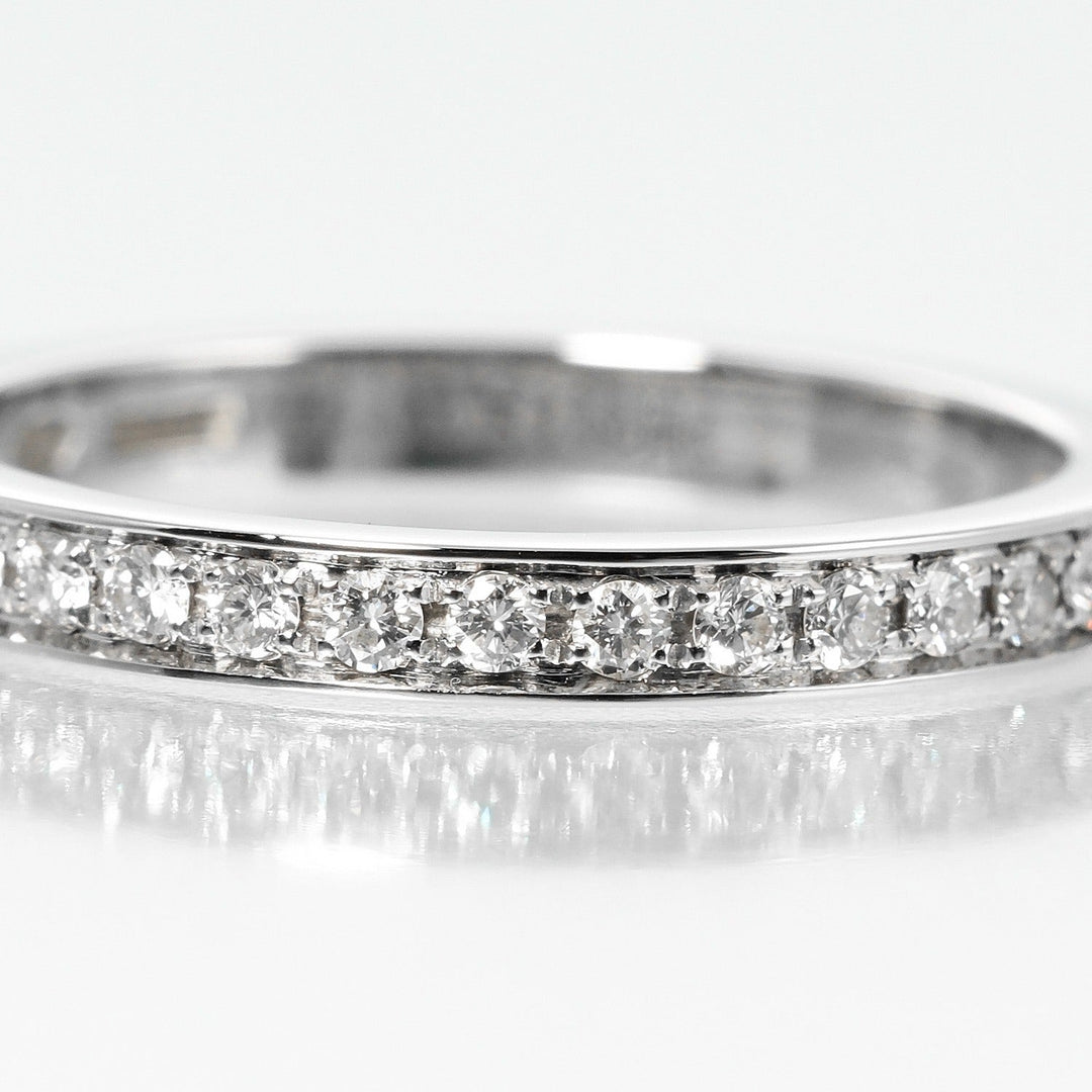 BVLGARI Ring Pt950Platinum, Diamond, Half Eternity Platinum 3.72g Dedicata A Venice Women Used Authentic
