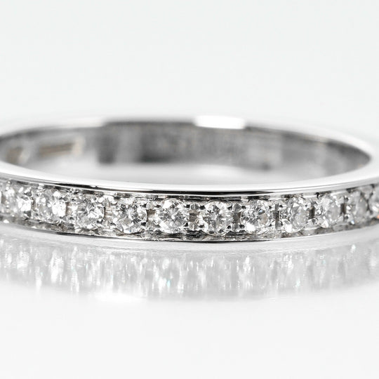 BVLGARI Ring Pt950Platinum, Diamond, Half Eternity Platinum 3.72g Dedicata A Venice Women Used Authentic