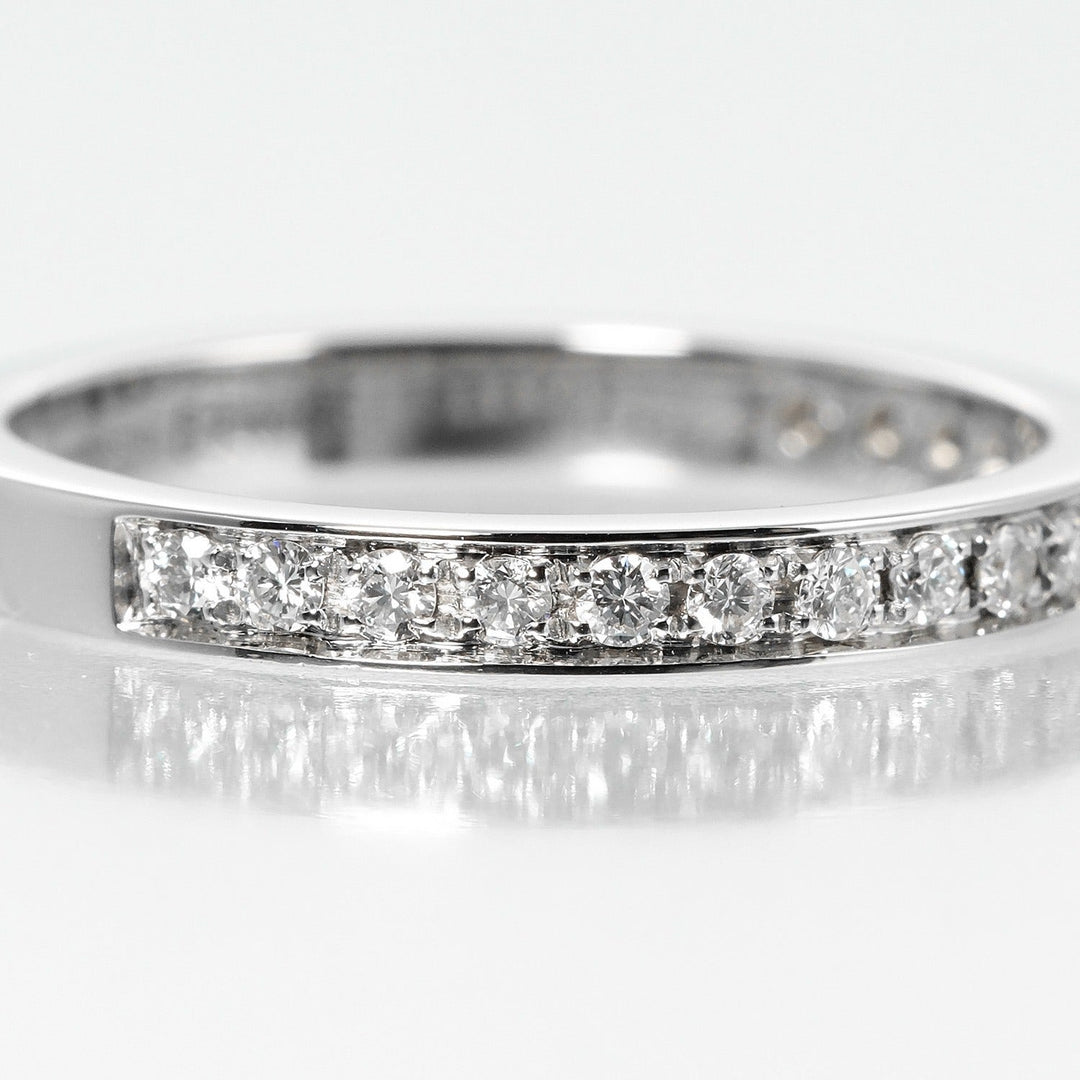 BVLGARI Ring Pt950Platinum, Diamond, Half Eternity Platinum 3.72g Dedicata A Venice Women Used Authentic