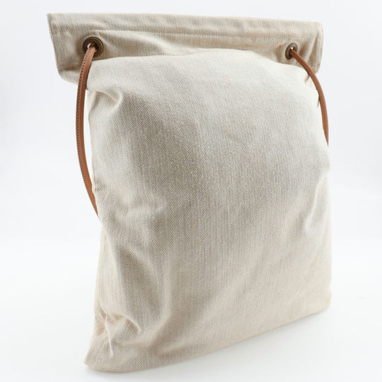 HERMES Shoulder Bag canvas beige Alain GM Women Used Authentic