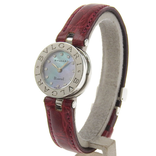 BVLGARI Watches Quartz BZ22S Stainless Steel Silver Be zero one B-zero1 Blue shell dial Women Used Authentic
