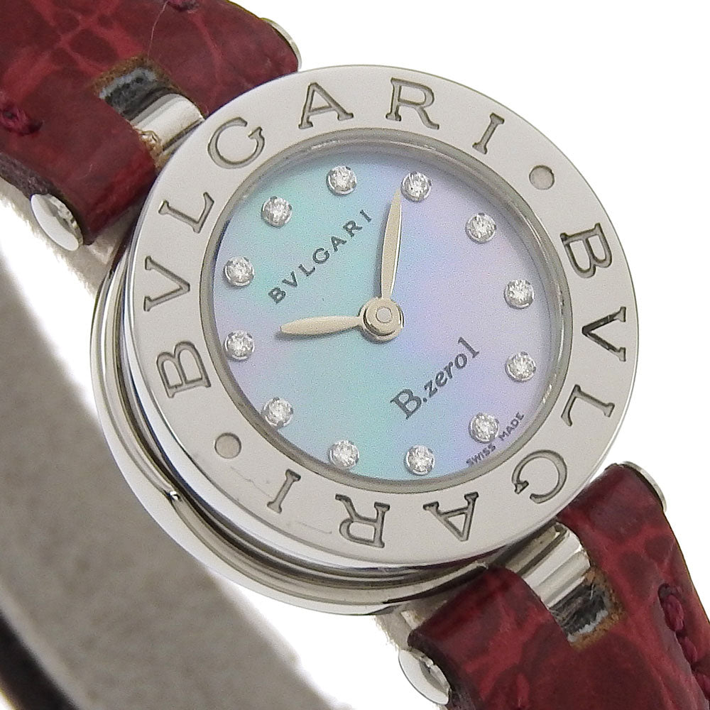 BVLGARI Watches Quartz BZ22S Stainless Steel Silver Be zero one B-zero1 Blue shell dial Women Used Authentic