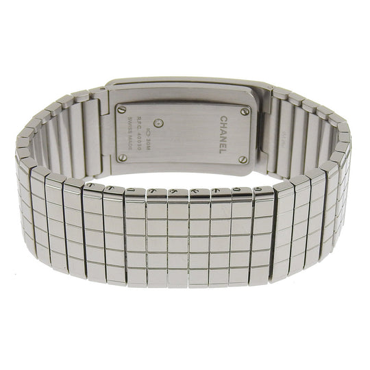 CHANEL Watches Quartz H5144 Stainless Steel Silver 1P diamond Code Coco black dial Women Used Authentic