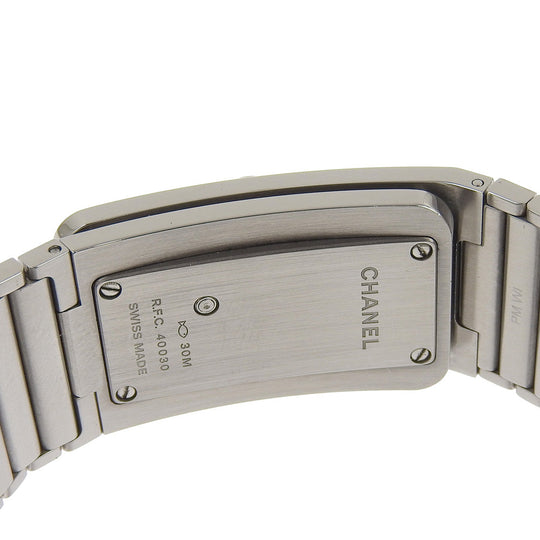 CHANEL Watches Quartz H5144 Stainless Steel Silver 1P diamond Code Coco black dial Women Used Authentic