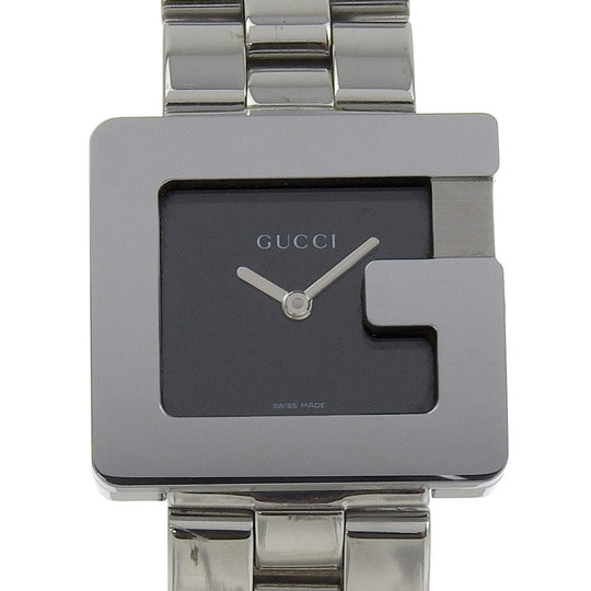 GUCCI Watches Quartz 3600J Stainless Steel Silver G watch black dial Women Used Authentic