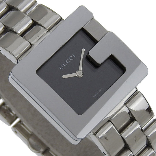 GUCCI Watches Quartz 3600J Stainless Steel Silver G watch black dial Women Used Authentic