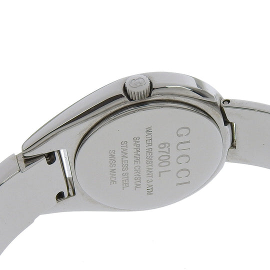 GUCCI Watches Quartz 6700L Stainless Steel Silver black dial Women Used Authentic
