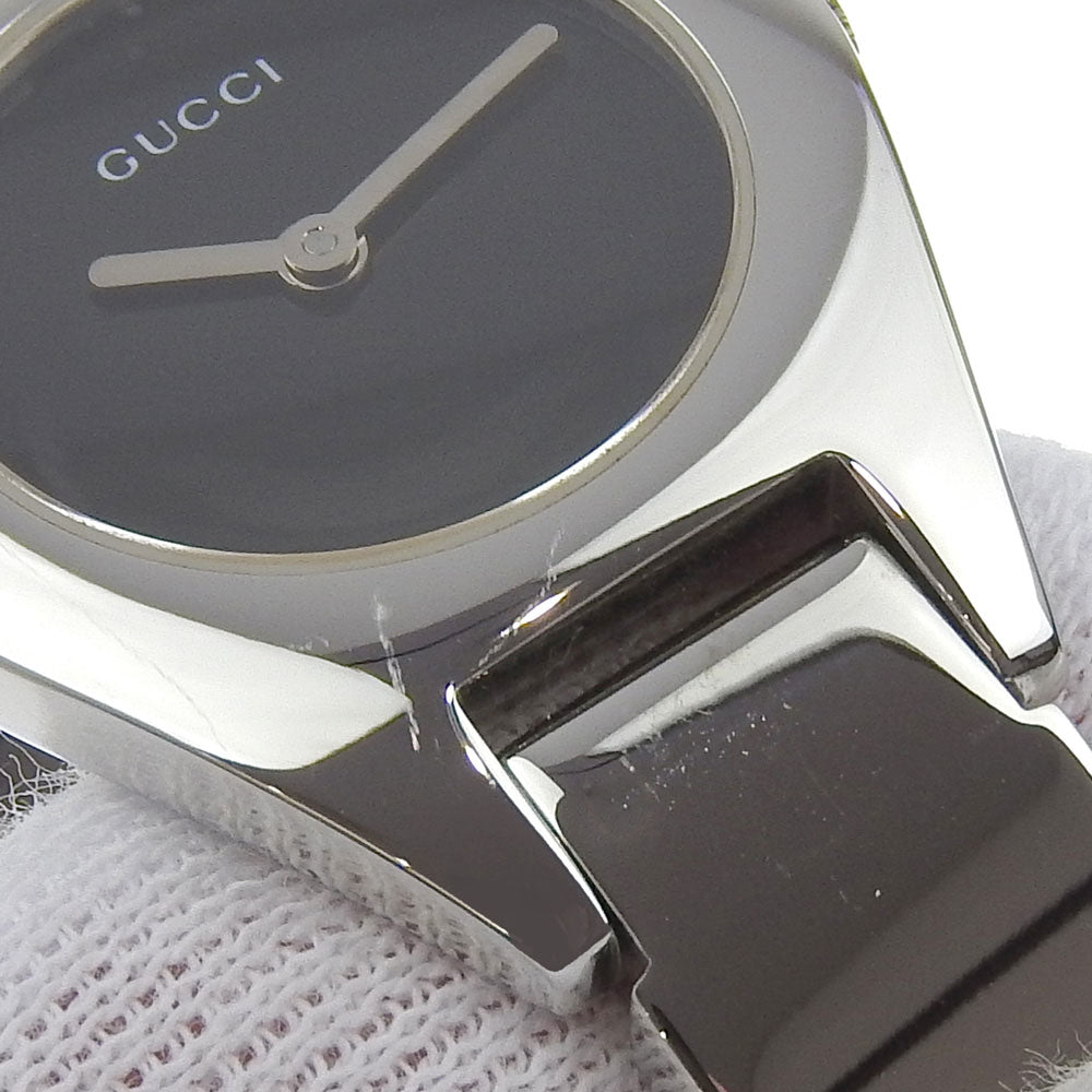 GUCCI Watches Quartz 6700L Stainless Steel Silver black dial Women Used Authentic