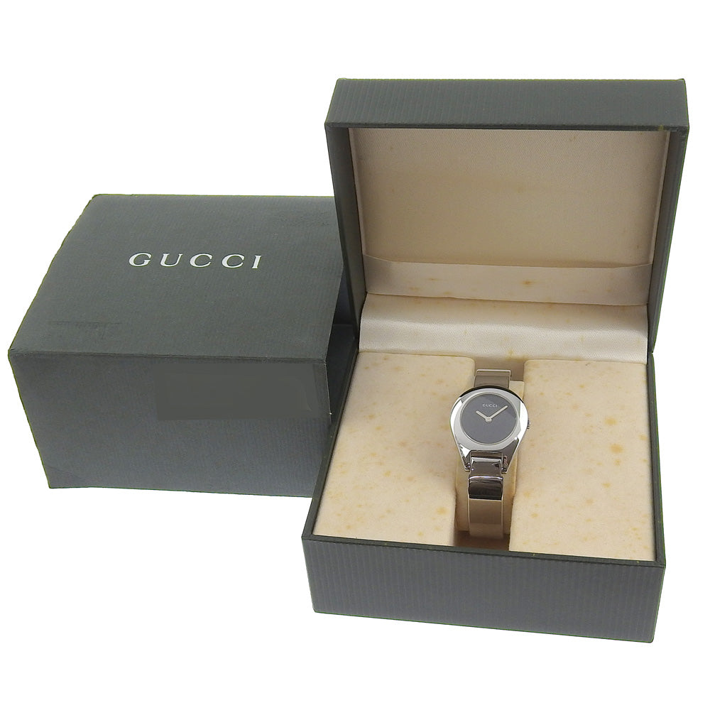 GUCCI Watches Quartz 6700L Stainless Steel Silver black dial Women Used Authentic