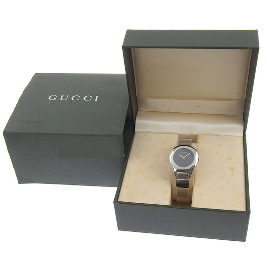GUCCI Watches Quartz 6700L Stainless Steel Silver black dial Women Used Authentic