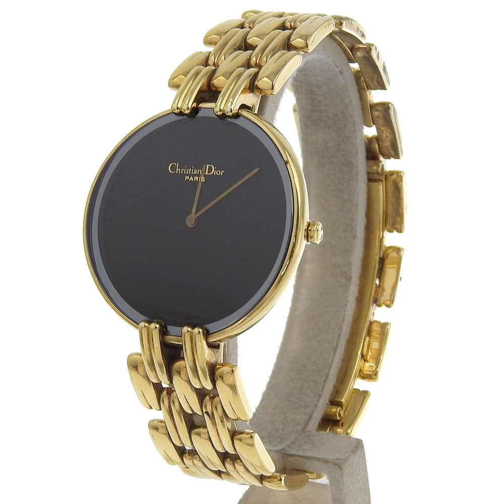 Christian Dior Watches Quartz 47 154-2 Plated Gold gold Bakira black dial mens Used Authentic
