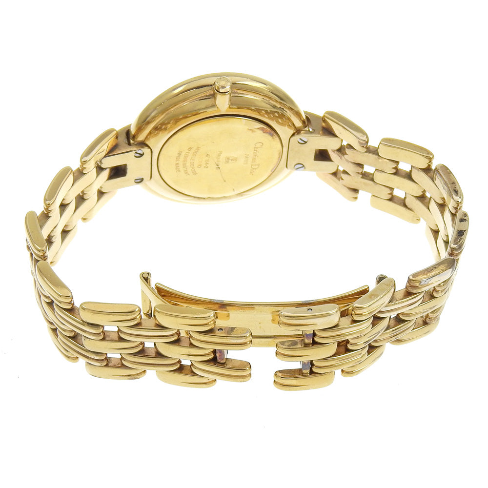 Christian Dior Watches Quartz 47 154-2 Plated Gold gold Bakira black dial mens Used Authentic