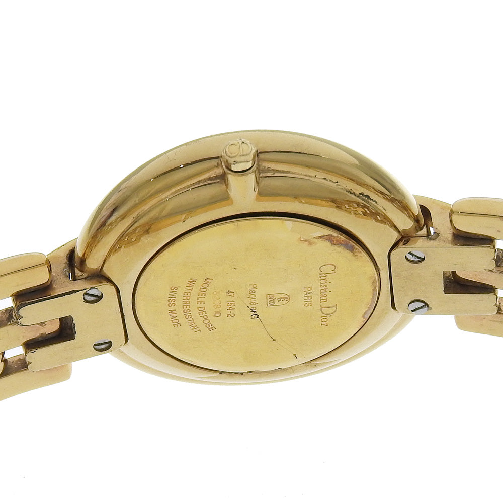Christian Dior Watches Quartz 47 154-2 Plated Gold gold Bakira black dial mens Used Authentic