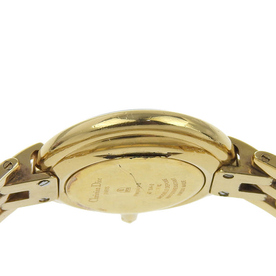 Christian Dior Watches Quartz 47 154-2 Plated Gold gold Bakira black dial mens Used Authentic