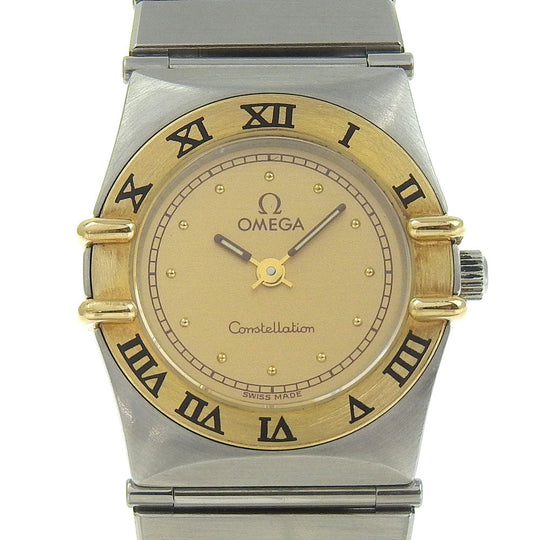 OMEGA Watches Quartz Plated Gold , Stainless Steel gold Constellation gold dial Women Used Authentic