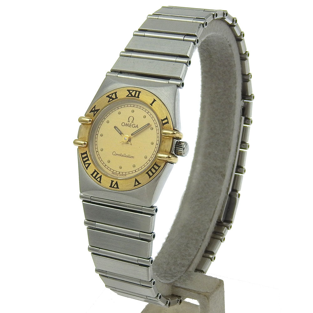 OMEGA Watches Quartz Plated Gold , Stainless Steel gold Constellation gold dial Women Used Authentic