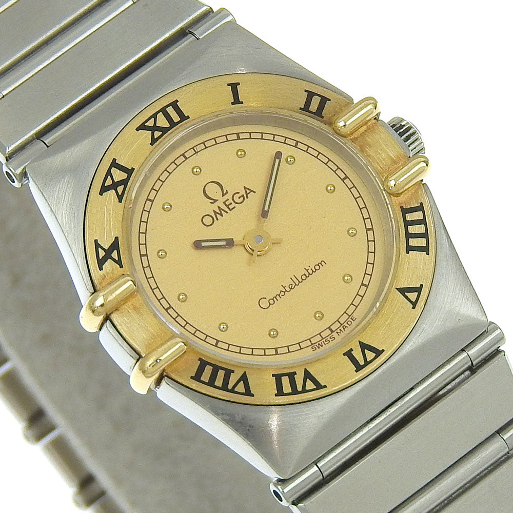 OMEGA Watches Quartz Plated Gold , Stainless Steel gold Constellation gold dial Women Used Authentic