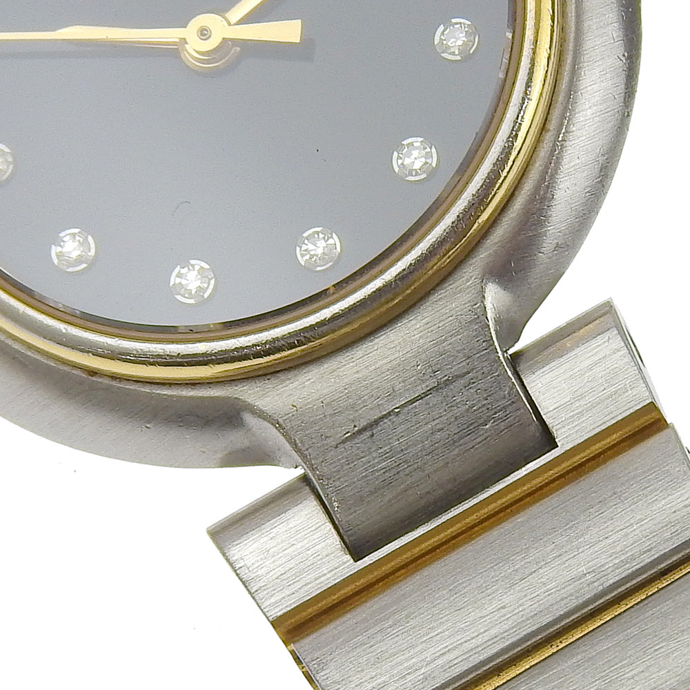 Dunhill Watches Quartz Stainless Steel , Plated Gold Silver 12P diamond Millennium black dial Women Used Authentic