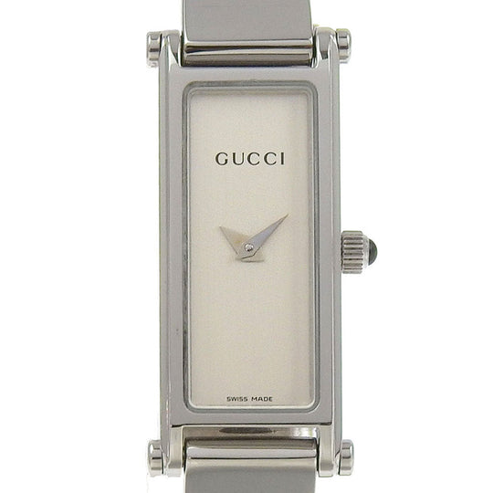 GUCCI Watches Quartz 1500L Stainless Steel Silver Bangle watch Silver dial Women Used Authentic