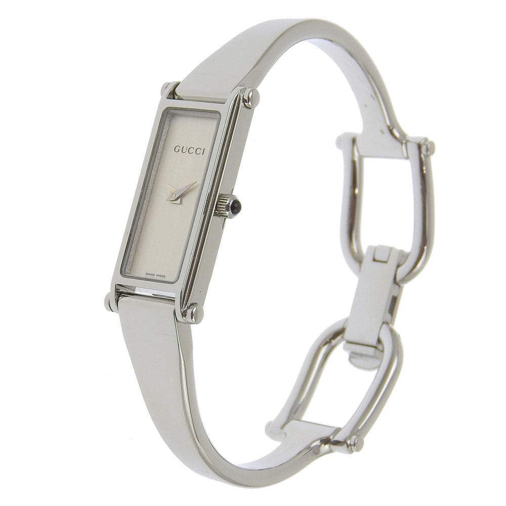 GUCCI Watches Quartz 1500L Stainless Steel Silver Bangle watch Silver dial Women Used Authentic