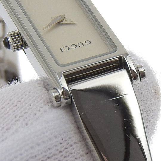 GUCCI Watches Quartz 1500L Stainless Steel Silver Bangle watch Silver dial Women Used Authentic