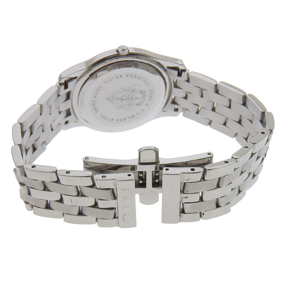 GUCCI Watches Quartz 5500M Stainless Steel Silver black dial mens Used Authentic