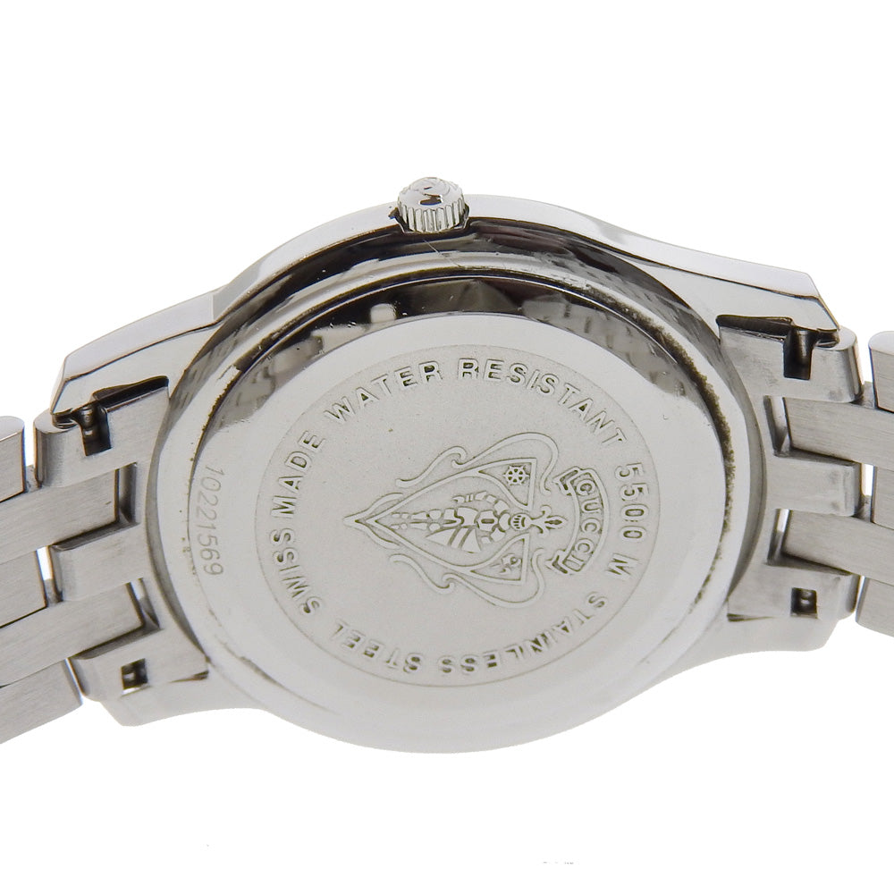 GUCCI Watches Quartz 5500M Stainless Steel Silver black dial mens Used Authentic