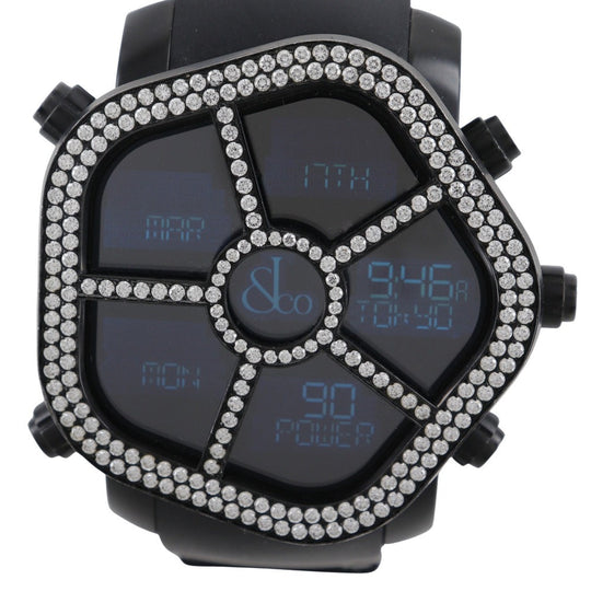 JACOB&CO Watches Quartz JC-GST-WHD Stainless Steel, Rubber black GMT 5 Time Zone Ghost black dial mens Used Authentic