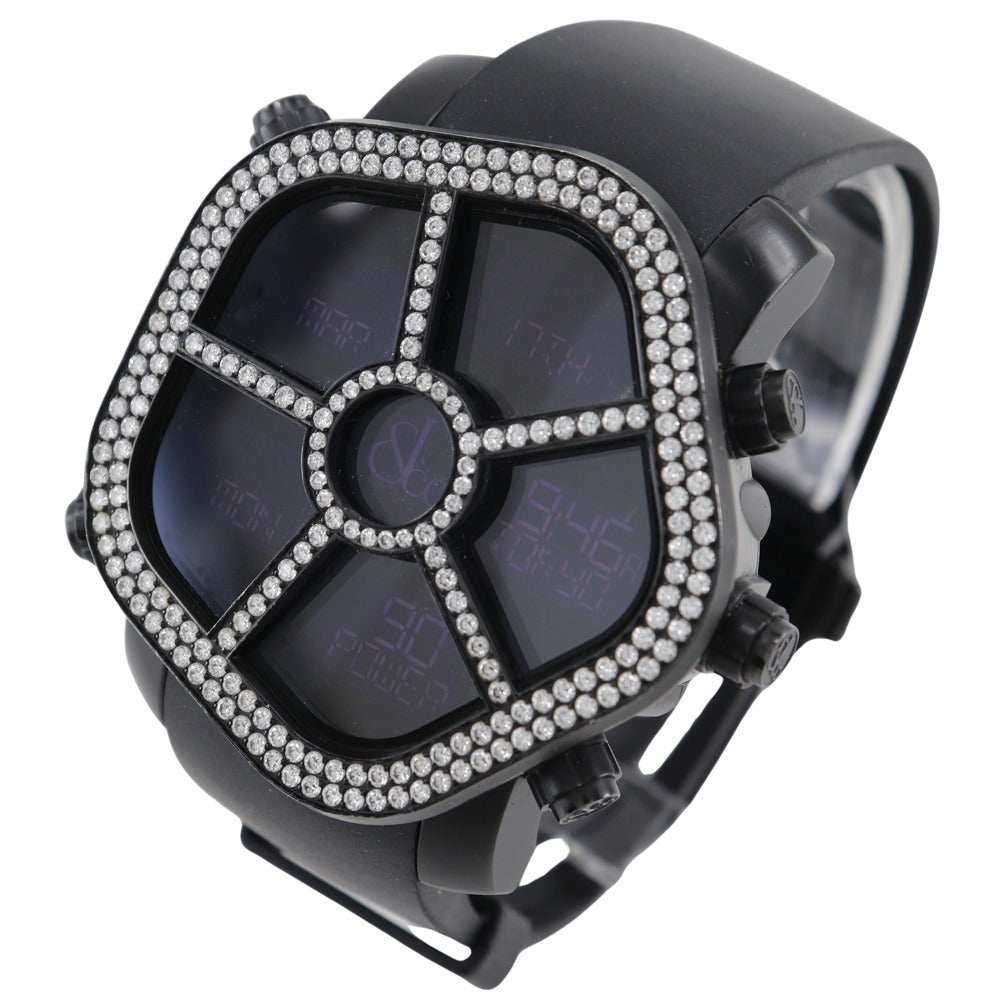 JACOB&CO Watches Quartz JC-GST-WHD Stainless Steel, Rubber black GMT 5 Time Zone Ghost black dial mens Used Authentic