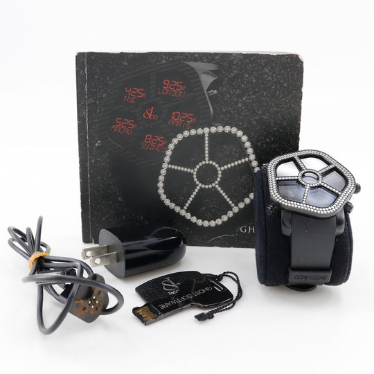 JACOB&CO Watches Quartz JC-GST-WHD Stainless Steel, Rubber black GMT 5 Time Zone Ghost black dial mens Used Authentic