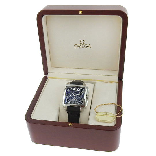 OMEGA Watches Mechanical Automatic 423.13.37.50.01.001 Stainless Steel , Embossed Leather Silver De Ville X2 Co-Axial black dial mens Used Authentic