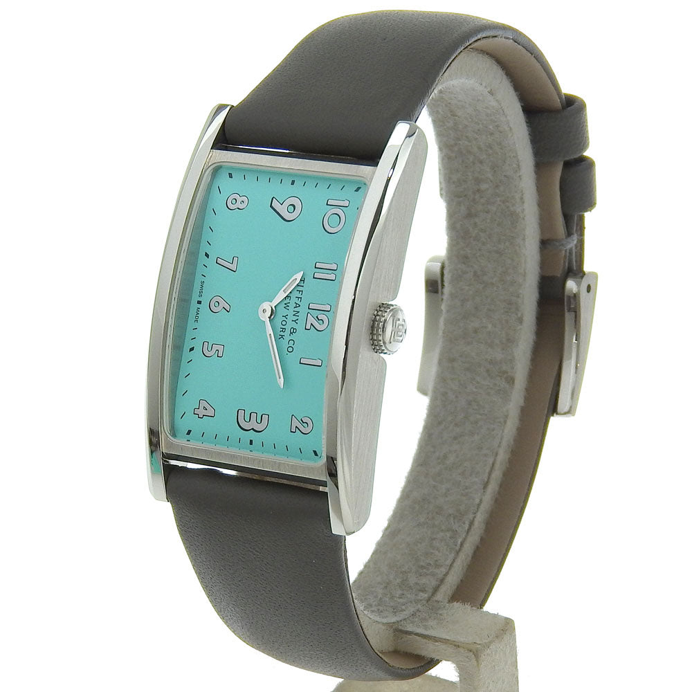 TIFFANY&Co. Watches Quartz 36668679 Stainless Steel , Embossed Leather blue East West blue dial Women Used Authentic