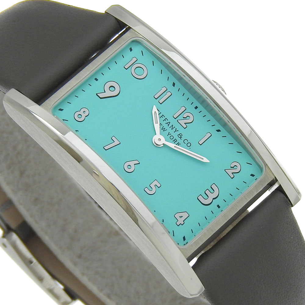 TIFFANY&Co. Watches Quartz 36668679 Stainless Steel , Embossed Leather blue East West blue dial Women Used Authentic