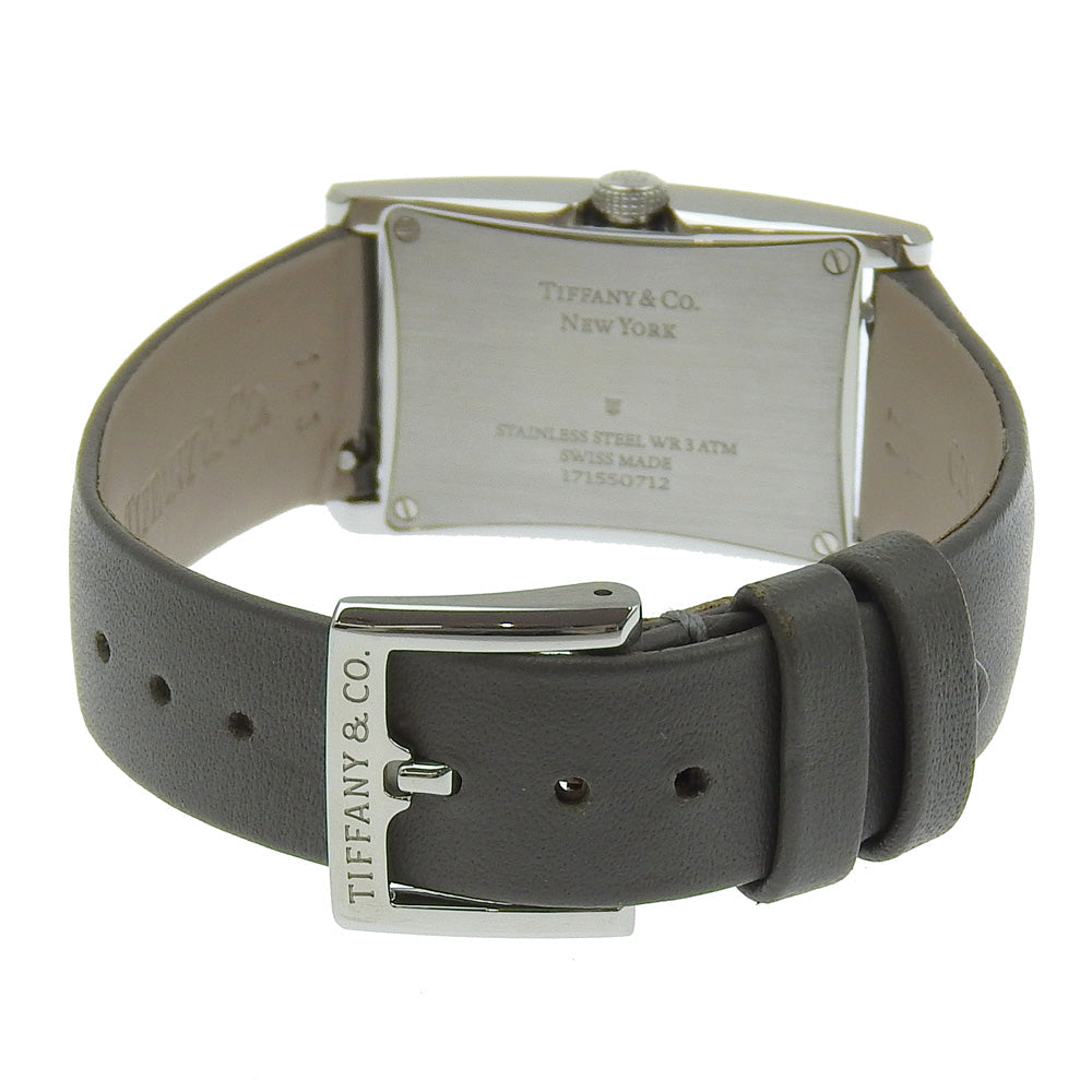 TIFFANY&Co. Watches Quartz 36668679 Stainless Steel , Embossed Leather blue East West blue dial Women Used Authentic