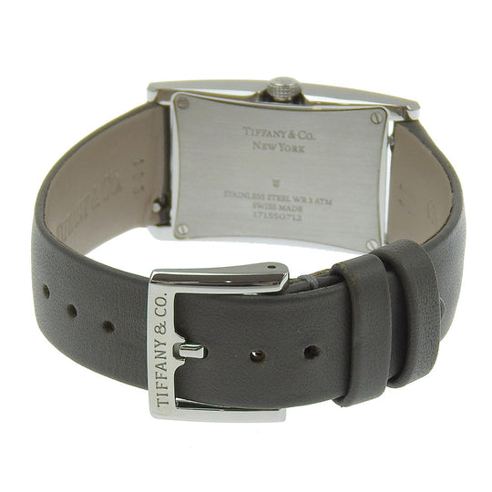 TIFFANY&Co. Watches Quartz 36668679 Stainless Steel , Embossed Leather blue East West blue dial Women Used Authentic