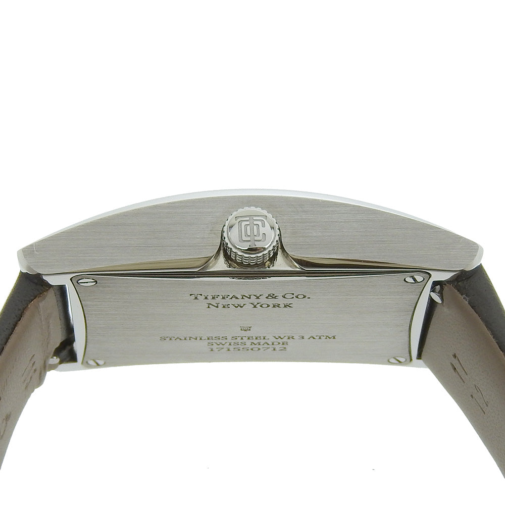 TIFFANY&Co. Watches Quartz 36668679 Stainless Steel , Embossed Leather blue East West blue dial Women Used Authentic