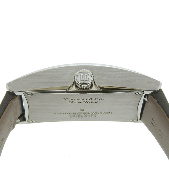 TIFFANY&Co. Watches Quartz 36668679 Stainless Steel , Embossed Leather blue East West blue dial Women Used Authentic