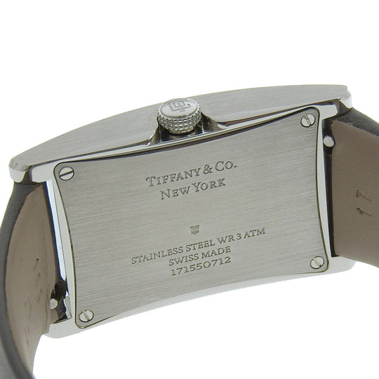TIFFANY&Co. Watches Quartz 36668679 Stainless Steel , Embossed Leather blue East West blue dial Women Used Authentic