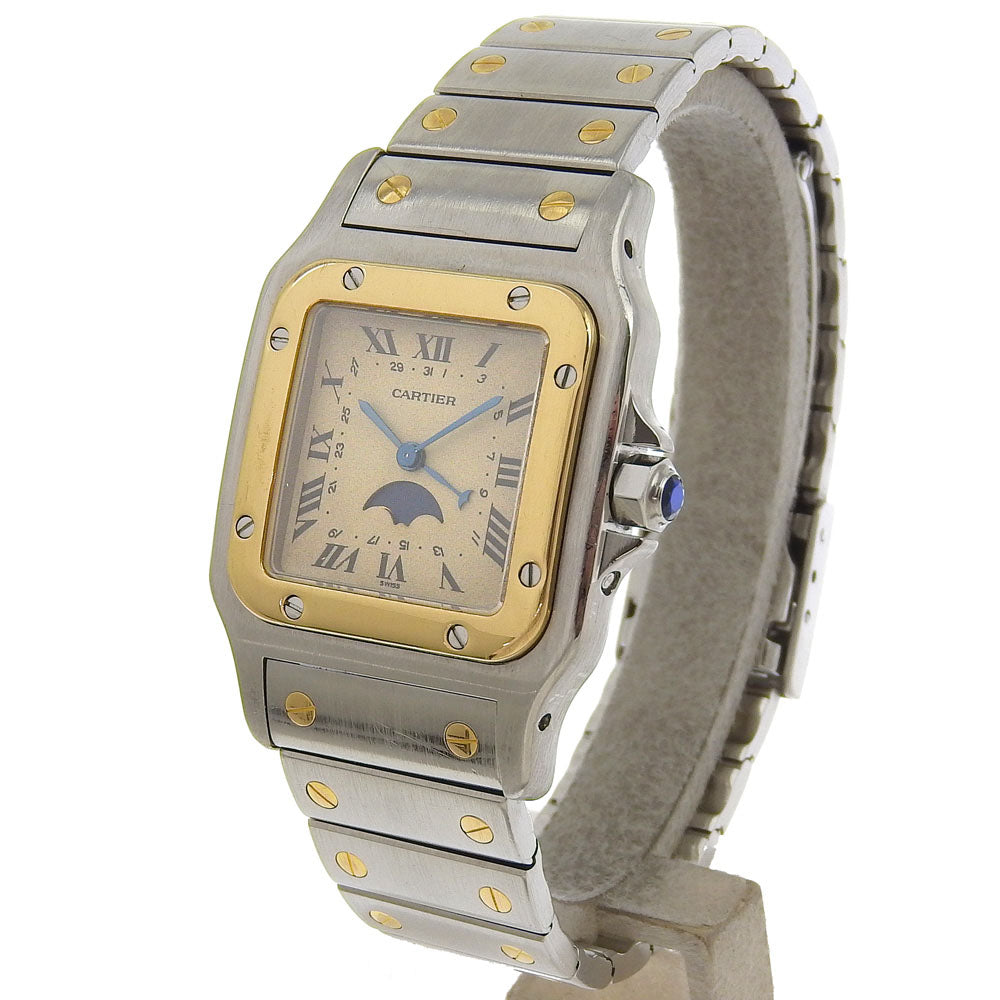 CARTIER Watches Quartz W20007C4 Stainless Steel , YG Silver Moon phase Santos Galve LM beige dial