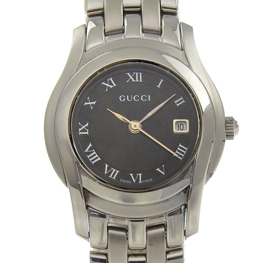 GUCCI Watches Quartz 5500L Stainless Steel Silver black dial Women Used Authentic