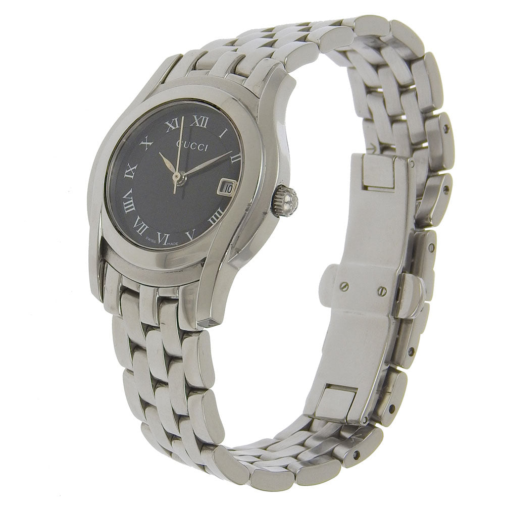 GUCCI Watches Quartz 5500L Stainless Steel Silver black dial Women Used Authentic